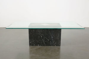 Marble Inlay Pedestal Coffee Table
