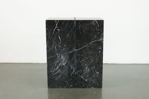 Wood Inlaid Marble Pedestal