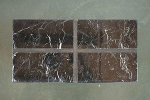 Wood Inlaid Marble Pedestal