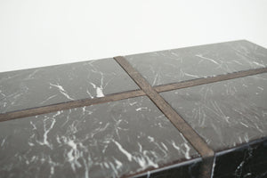 Wood Inlaid Marble Pedestal
