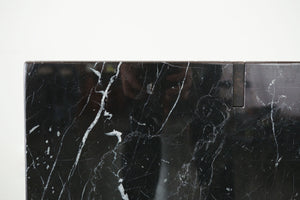Wood Inlaid Marble Pedestal