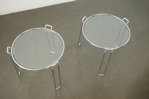 Pair of Chrome Side Tables