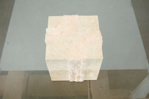 Carved Stone and Glass Coffee Table