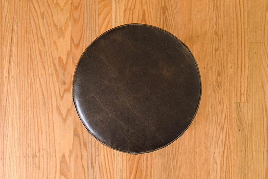 Waxed Leather Drafting Stool