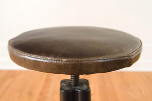 Waxed Leather Drafting Stool