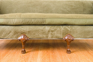 Military Canvas Clawfoot Sofa