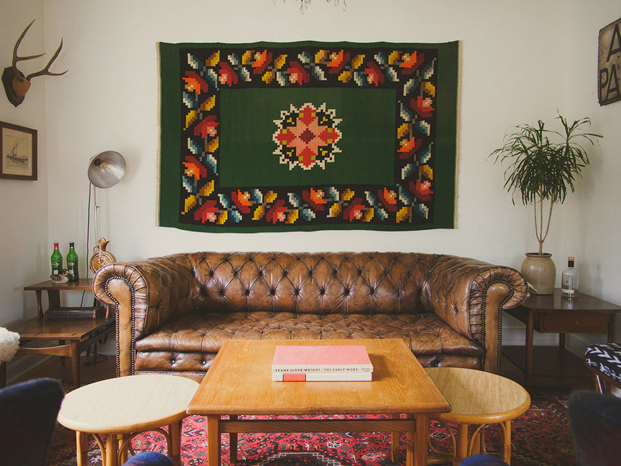Vintage Floral Kilim Rug