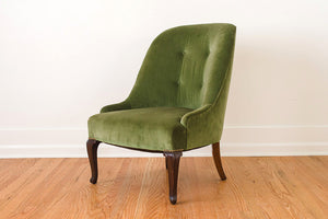Pair of Green Slipper Chairs