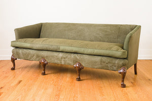 Military Canvas Clawfoot Sofa