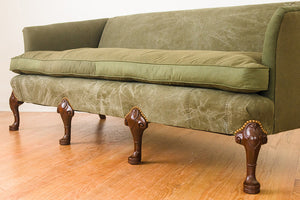 Military Canvas Clawfoot Sofa