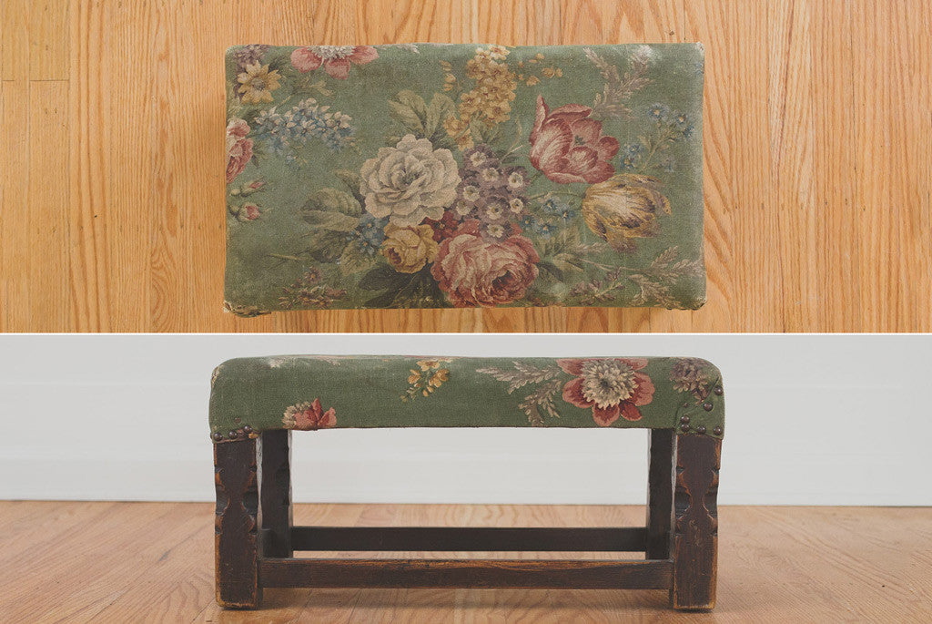 Vintage Floral Ottoman