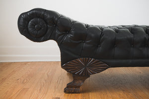 Leather Chesterfield Chaise