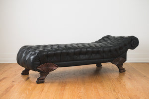 Leather Chesterfield Chaise