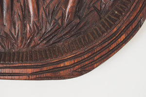 Carved Wood Giraffe Art