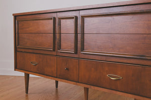 MCM Walnut Lowboy Dresser