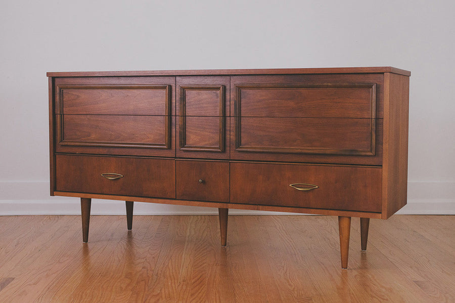 MCM Walnut Lowboy Dresser