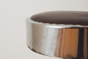 Chrome & Leather Stool