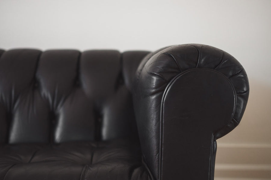 Black Leather Chesterfield