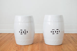 White Garden Stools