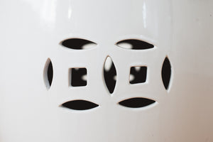 White Garden Stools