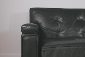 MCM Black Leather Sofa