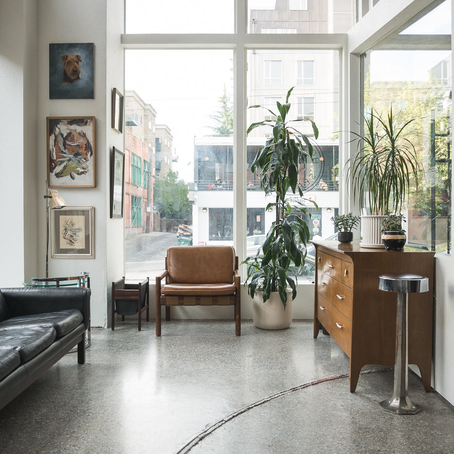 Chrome & Leather Stool