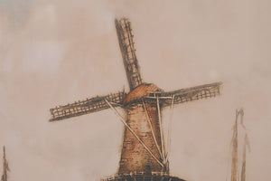 Vintage Dutch Windmill Print