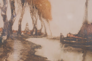 Vintage Dutch Windmill Print