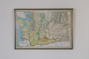Vintage State of Washington Map