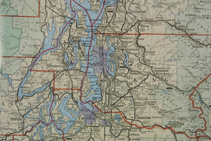 Vintage State of Washington Map