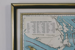 Vintage State of Washington Map