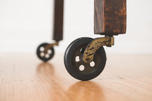 Carved Oak Bar Cart