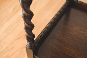 Carved Oak Bar Cart