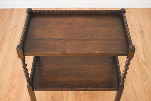 Carved Oak Bar Cart