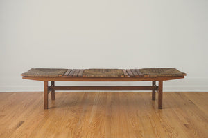 MCM Jute & Slat Bench