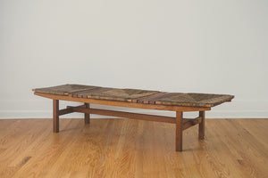 MCM Jute & Slat Bench