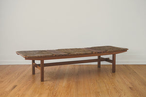 MCM Jute & Slat Bench