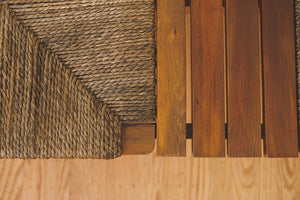 MCM Jute & Slat Bench