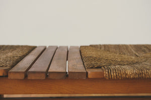 MCM Jute & Slat Bench