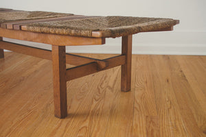 MCM Jute & Slat Bench