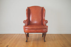 Distressed Leather Wingback