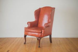 Distressed Leather Wingback