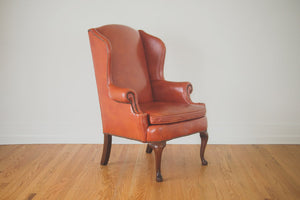 Distressed Leather Wingback