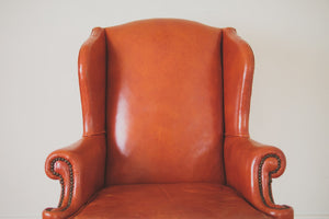 Distressed Leather Wingback
