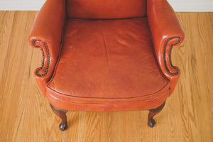 Distressed Leather Wingback