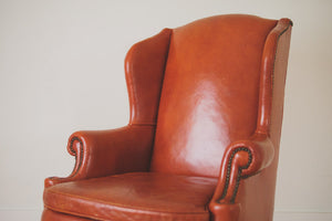 Distressed Leather Wingback