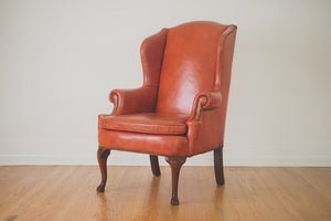 Distressed Leather Wingback