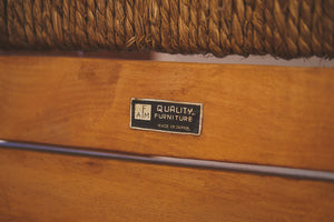 MCM Jute & Slat Bench