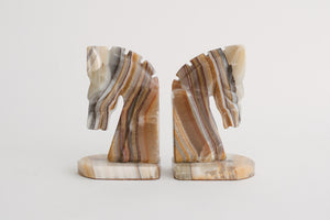 Marble Horse Bookends