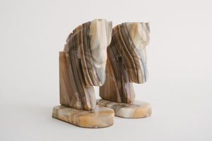 Marble Horse Bookends